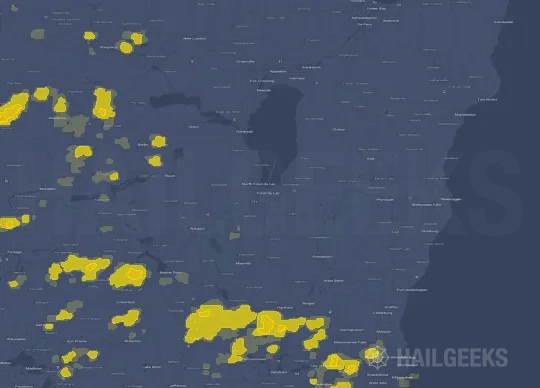 Hail map for Fond du Lac, WI