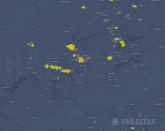 Hail map for Knoxville, TN
