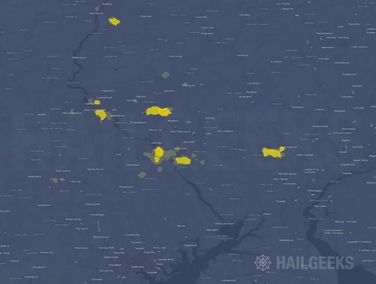 Hail map for Lancaster, PA