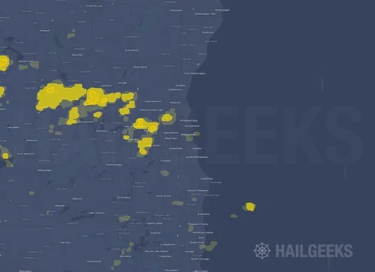 Hail map for Milwaukee, WI