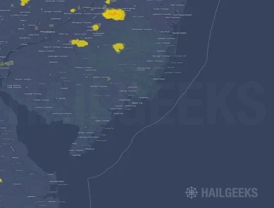 Hail map for Atlantic City, NJ on Aug 2, 2024