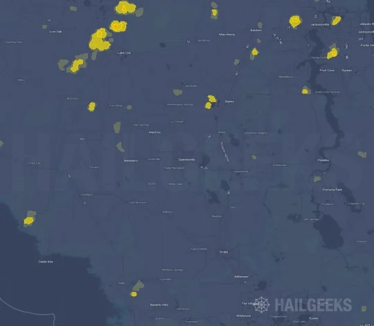 Hail map for Gainesville, FL