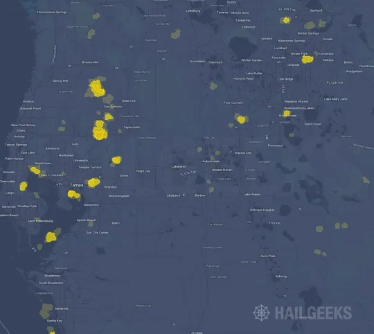 Hail map for Lakeland, FL