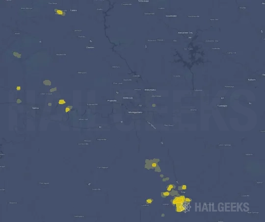 Hail map for Montgomery, AL