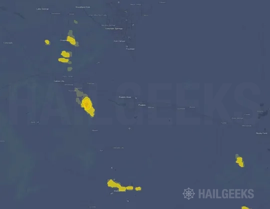 Hail map for Pueblo, CO