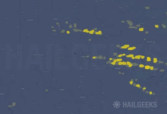 Hail map for Grand Forks, ND