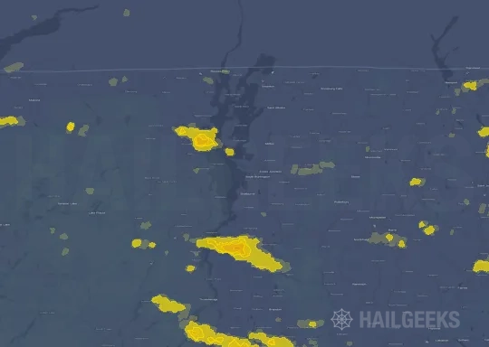 Hail map for Burlington, VT