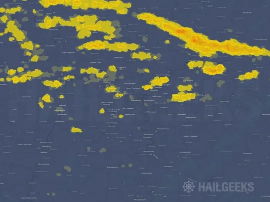 Hail map for Pittsburgh, PA