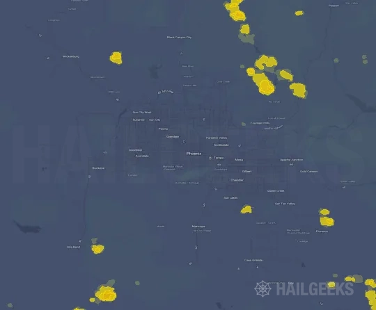 Hail map for Phoenix, AZ on Aug 10, 2024
