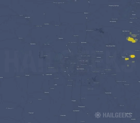 Hail map for San Antonio, TX