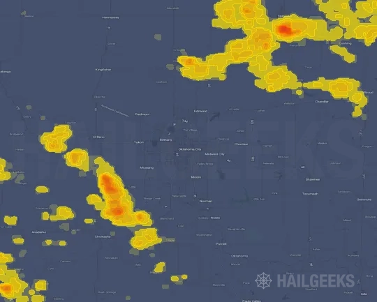 Hail map for Oklahoma City, OK