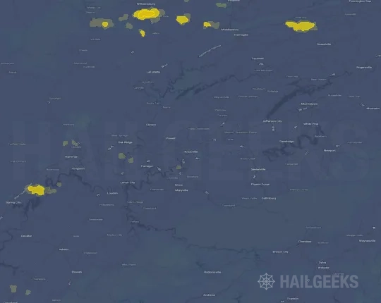 Hail map for Knoxville, TN