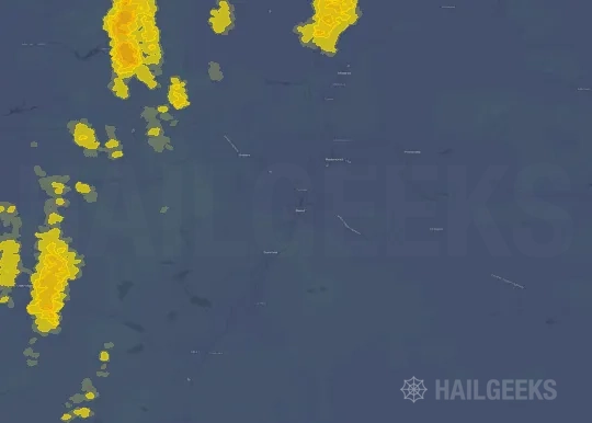 Hail map for Bend, OR