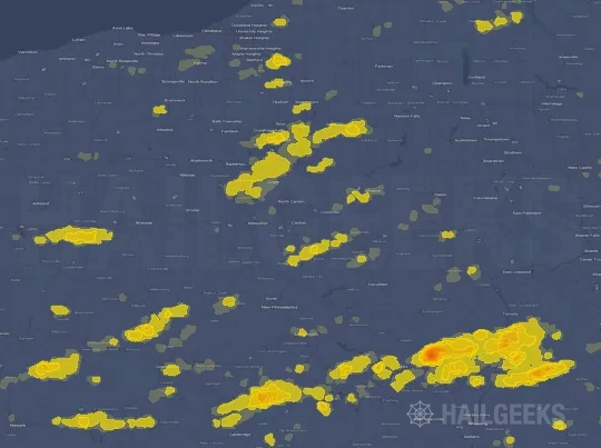 Hail map for Canton, OH