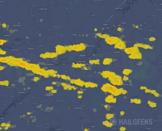 Hail map for Chattanooga, TN on Aug 17, 2024