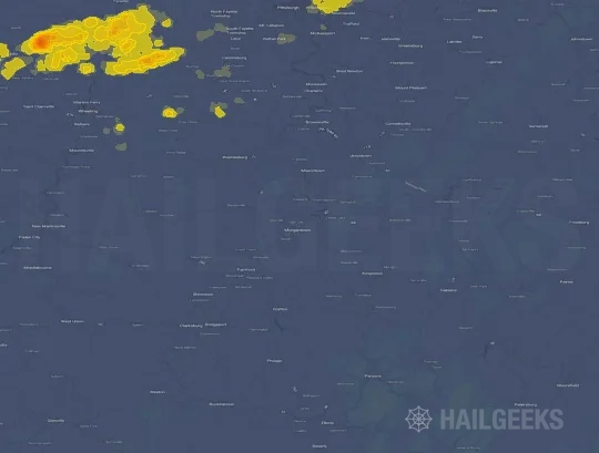 Hail map for Morgantown, WV