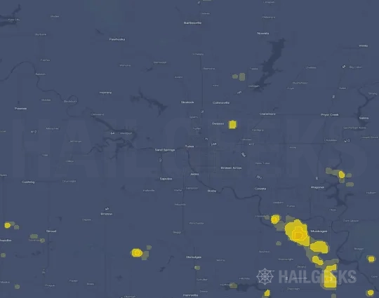 Hail map for Tulsa, OK