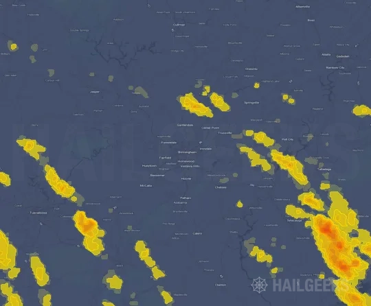 Hail map for Birmingham, AL