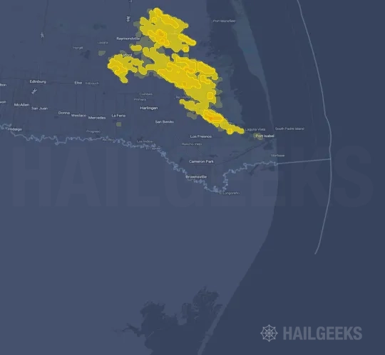Hail map for Brownsville, TX