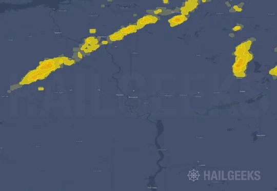 Hail map for Bismarck, ND