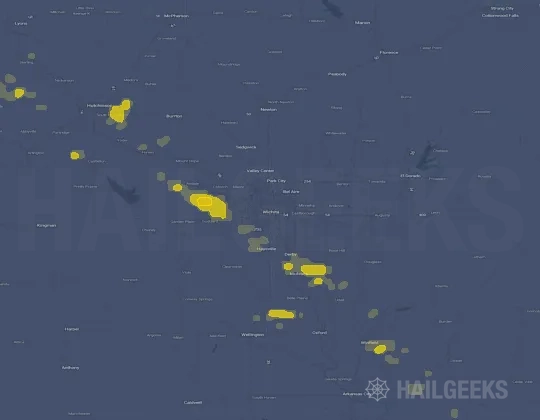 Hail map for Wichita, KS