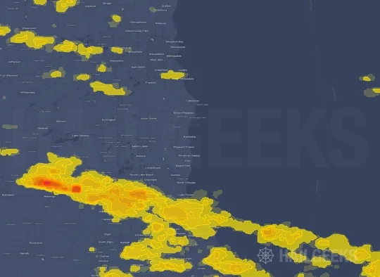 Hail map for Kenosha, WI