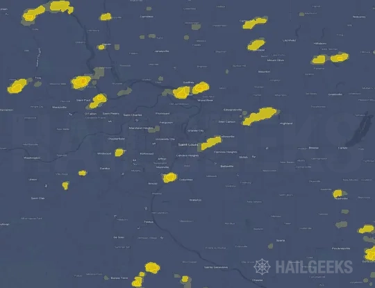 Hail map for Saint Louis, MO