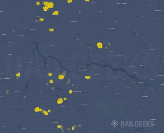 Hail map for Florence, AL