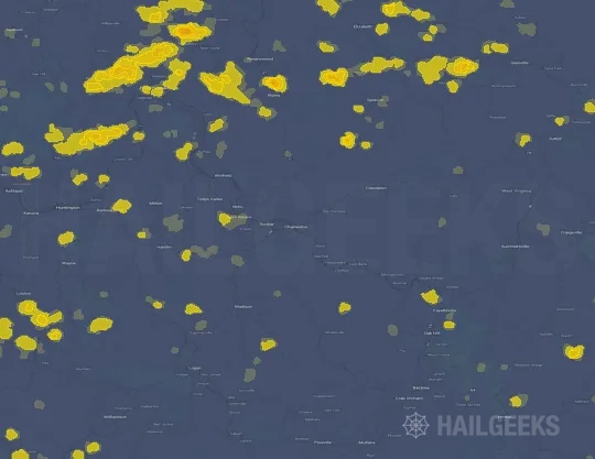 Hail map for Charleston, WV