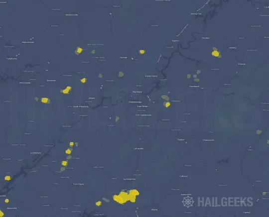 Hail map for Chattanooga, TN on Aug 31, 2024