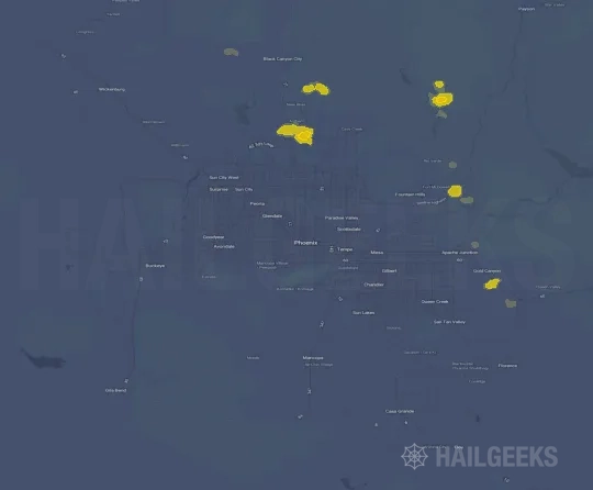 Hail map for Phoenix, AZ on Aug 31, 2024