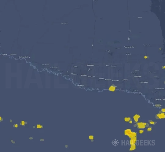 Hail map for McAllen, TX on Sep 3, 2024