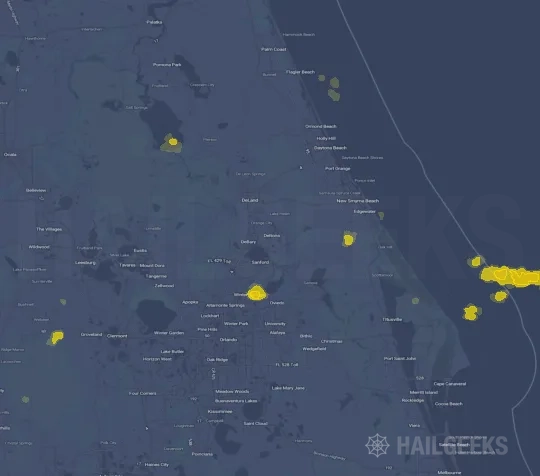 Hail map for Deltona, FL