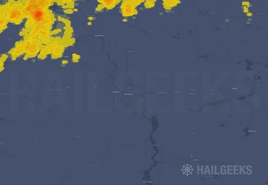 Hail map for Bismarck, ND