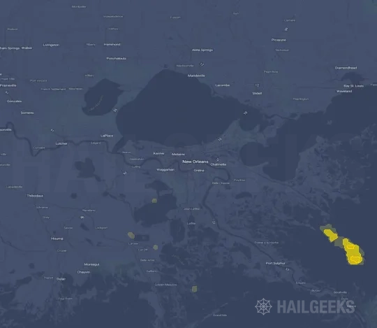 Hail map for New Orleans, LA on Sep 16, 2024