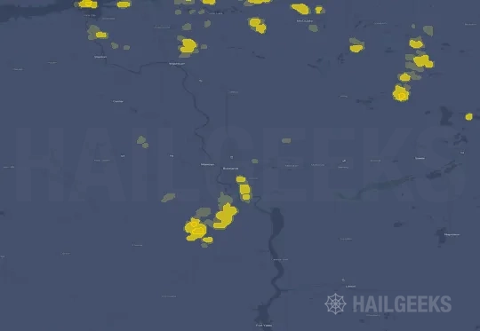 Hail map for Bismarck, ND