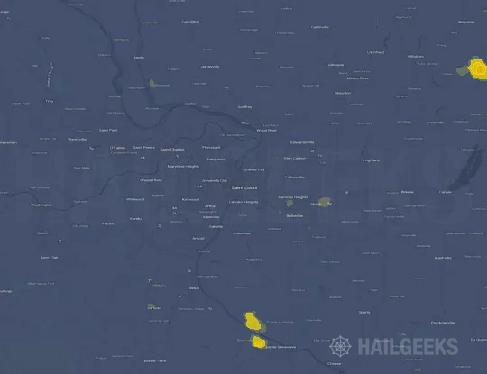 Hail map for Saint Louis, MO