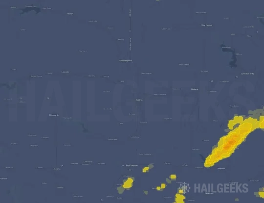Hail map for Salina, KS on Sep 21, 2024