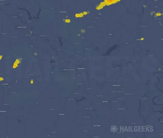 Hail map for Alexandria, LA on Sep 24, 2024
