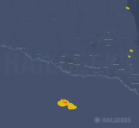 Hail map for McAllen, TX on Sep 29, 2024