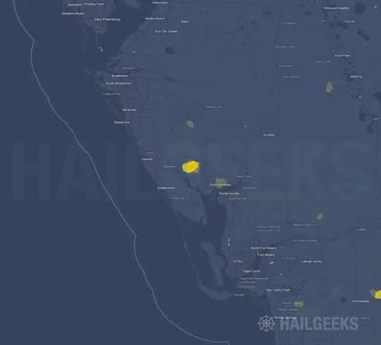 Hail map for North Port, FL