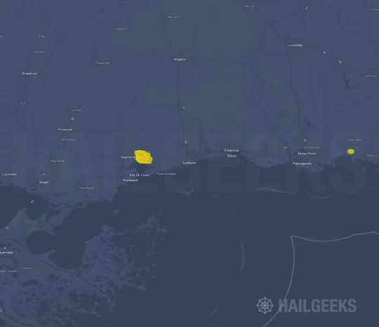 Hail map for Gulfport, MS