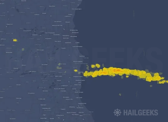 Hail map for Racine, WI