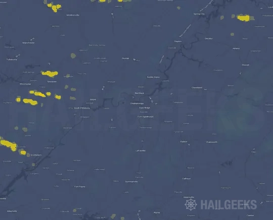 Hail map for Chattanooga, TN