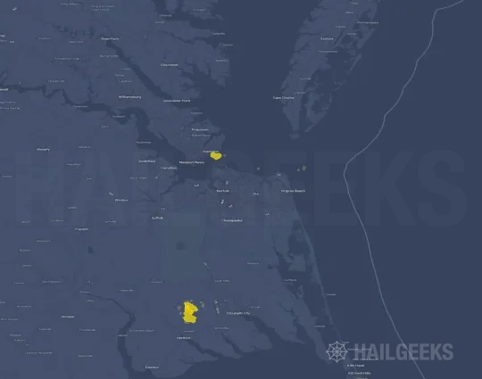 Hail map for Norfolk, VA