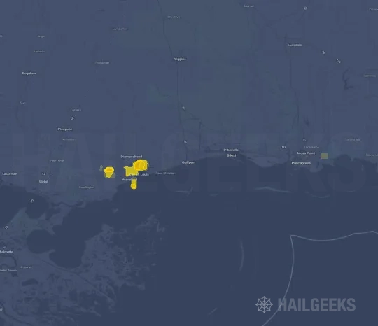 Hail map for Gulfport, MS