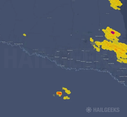Hail map for McAllen, TX