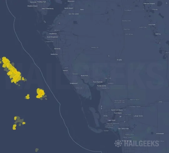 Hail map for North Port, FL