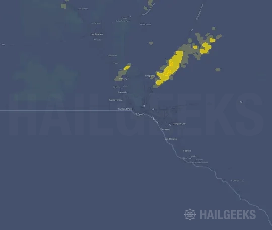 Hail map for El Paso, TX