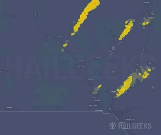 Hail map for Las Cruces, NM